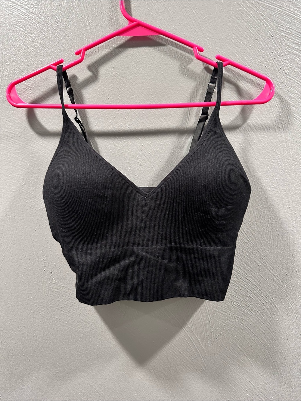 Streetwear Society Black Ribbed V-Neck Bralette